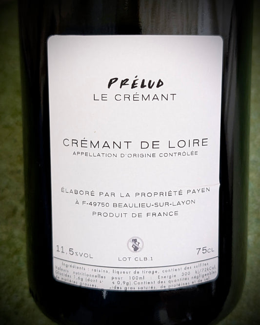 Prélud Le Crémant du Domaine Payen, Crémant de Loire de Ludovic Payen