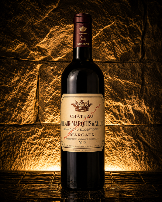 Bouteille de Bel Air Marquis d'Aligre 2012, grand vin de Margaux signé Jean-Pierre Boyer