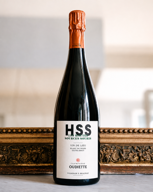 Champagne Maxime Oudiette Les Hautes Sources Souris 2021, blanc de noirs parcellaire de Beaunay.