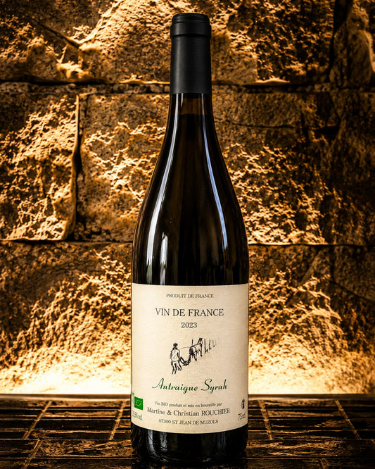 Bouteille Antraigue Syrah 2023 de Christian Rouchier, Vin de France issu de sols granitiques de Saint-Jean-de-Muzols