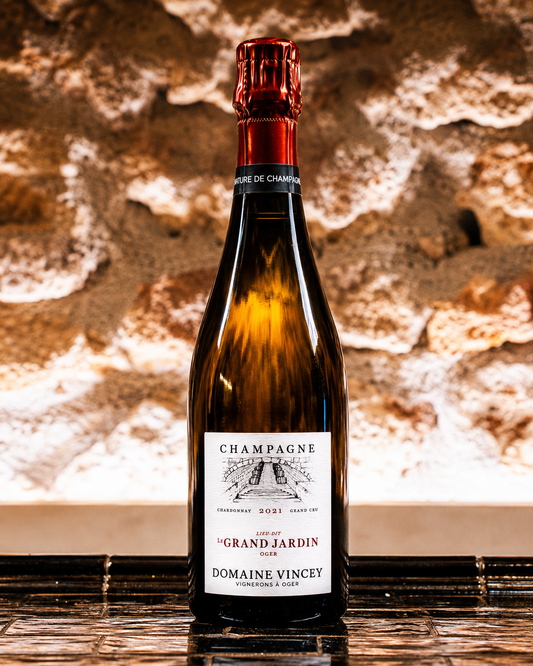 Le Grand Jardin 2021 du Domaine Vincey, Champagne Grand Cru d'Oger élaboré par Marine et Quentin Vincey à partir de vieilles vignes de chardonnay