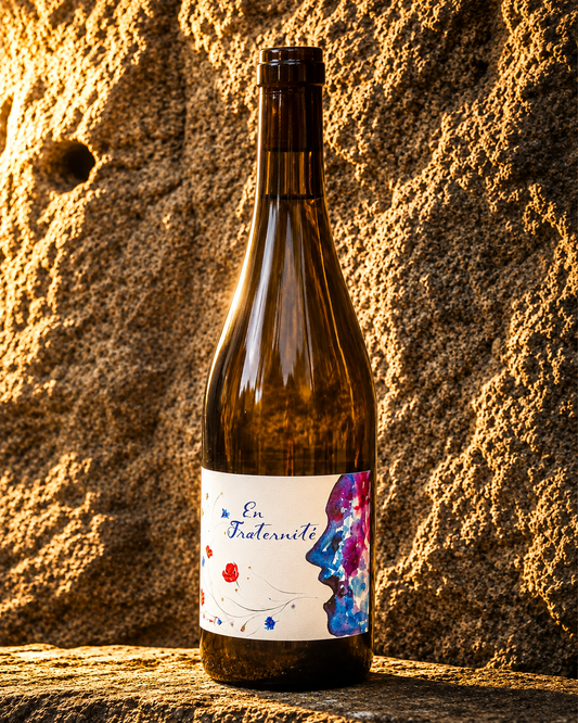 Les Innocents En Fraternité 2021 de Bruno Vacon, vin blanc naturel de Lorraine issu de riesling et de pinot blanc.