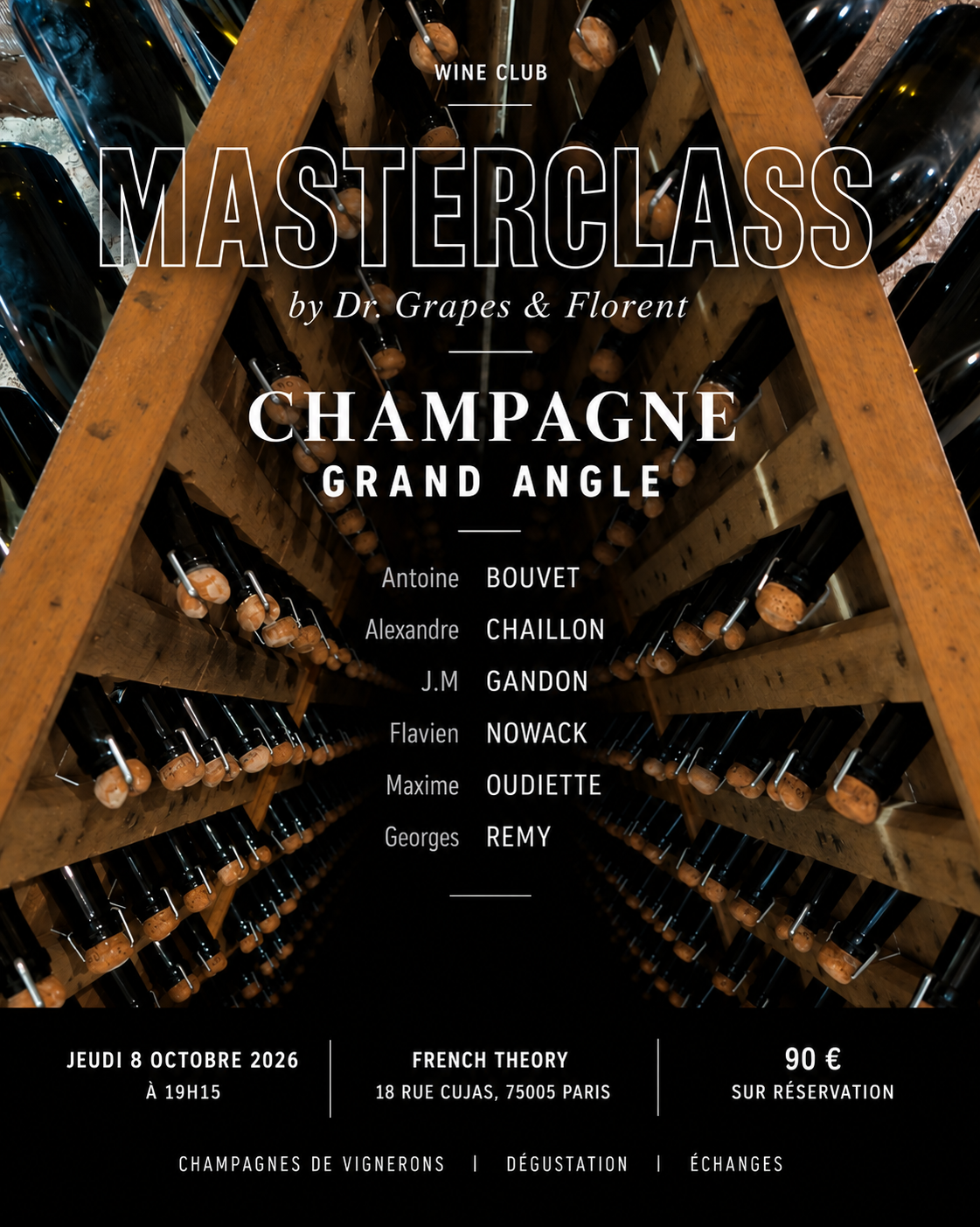 Masterclass Champagne Grand Angle chez French Theory à Paris