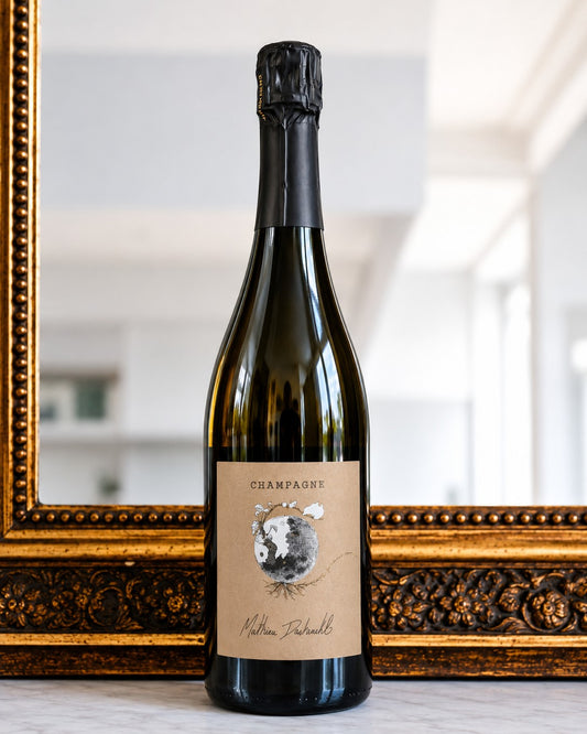 Premier Voyage 2022 de Mathieu Deshautels, Champagne Grand Cru Blanc de Blancs Brut Nature issu des terroirs du Mesnil-sur-Oger et de Cramant.