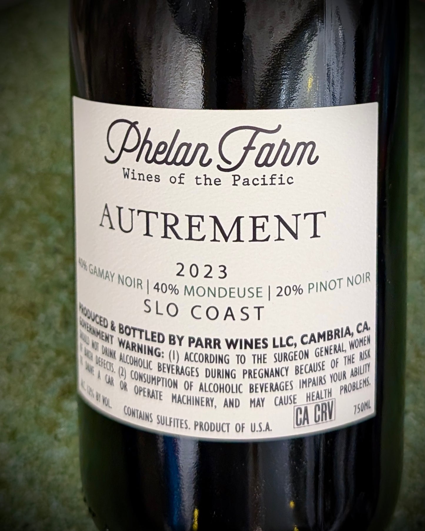 Autrement 2024 de Phelan Farm, assemblage Gamay, Mondeuse et Pinot Noir signé Rajat Parr en Californie