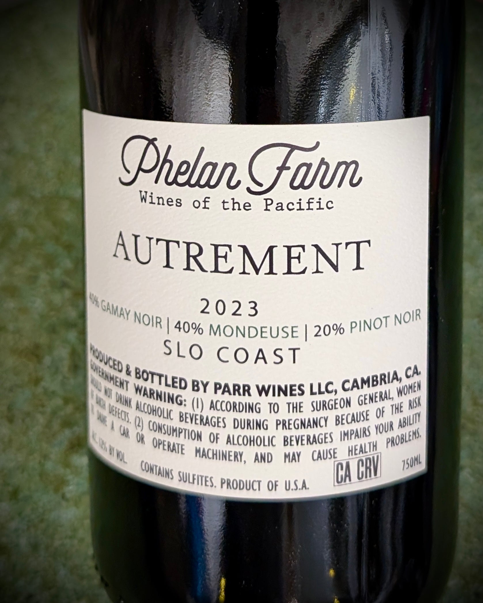 Autrement 2024 de Phelan Farm, assemblage Gamay, Mondeuse et Pinot Noir signé Rajat Parr en Californie