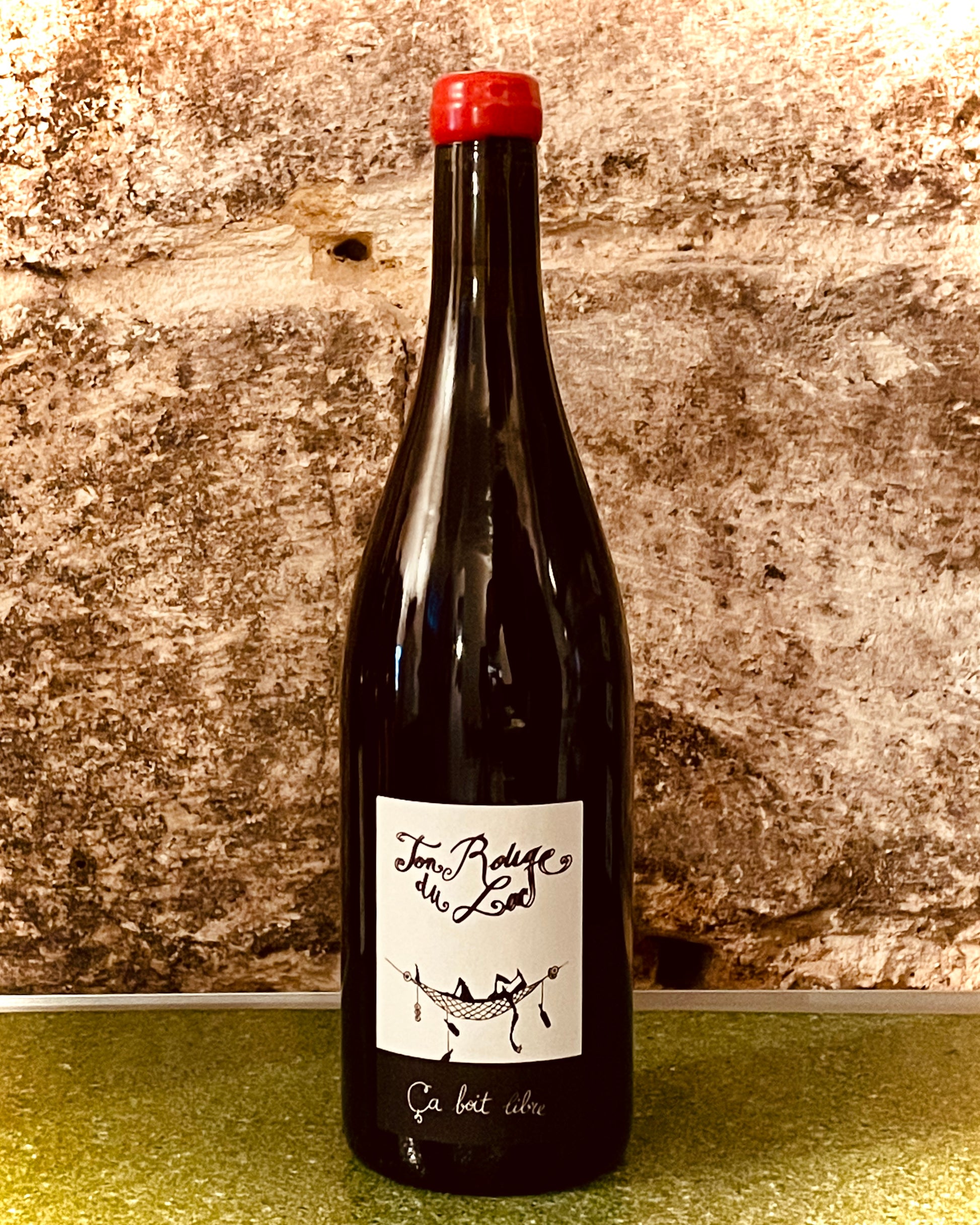 Bouteille de Ton Rouge du Lac 2022 de Damien Bastian, domaine Ça Boit Libre, vin rouge de Savoie issu des coteaux de Haute-Savoie.